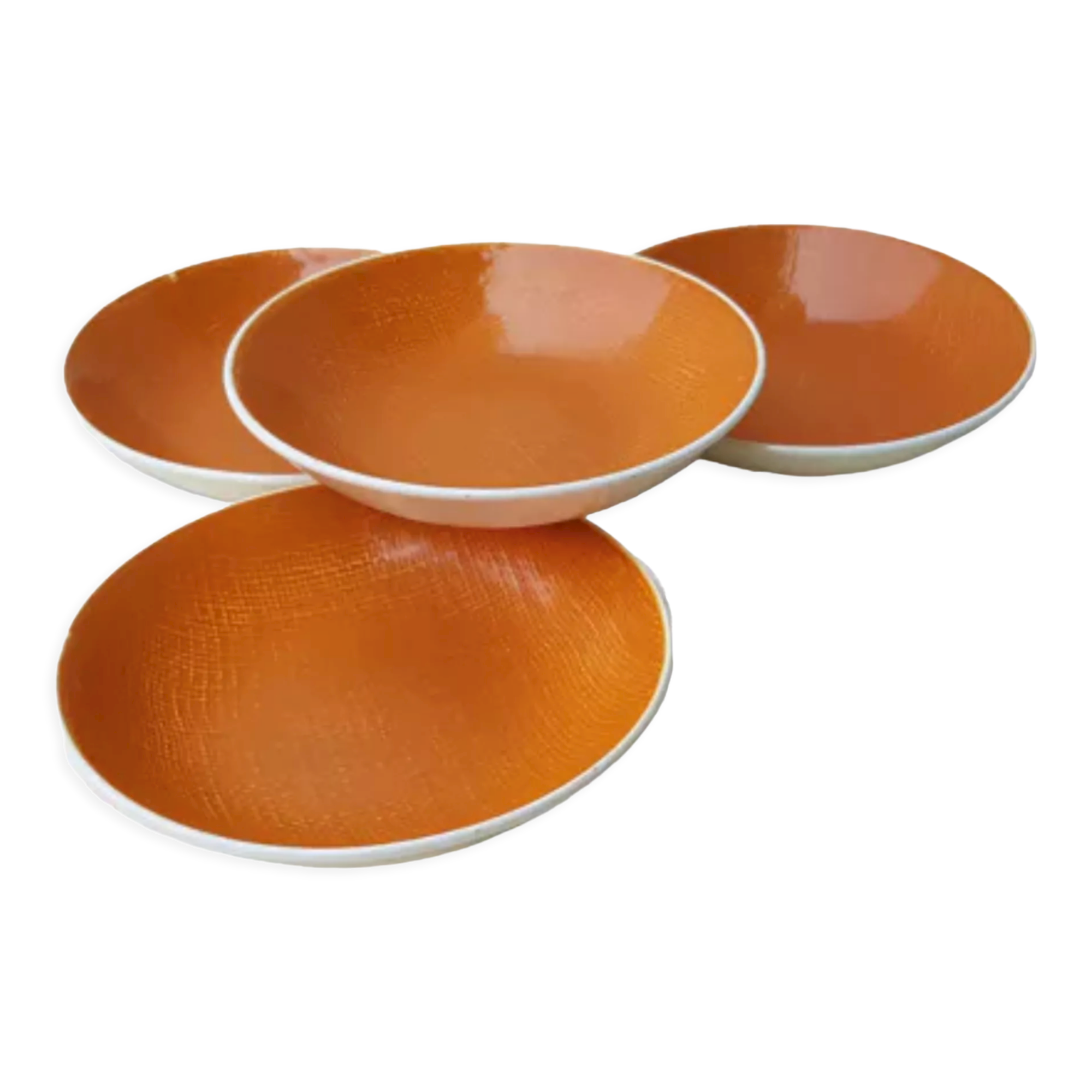 4 hollow plates Salins Deauville Corail