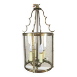 Mid-Century Metal & Glass Pendant Lamp