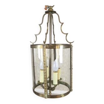 Mid-Century Metal & Glass Pendant Lamp