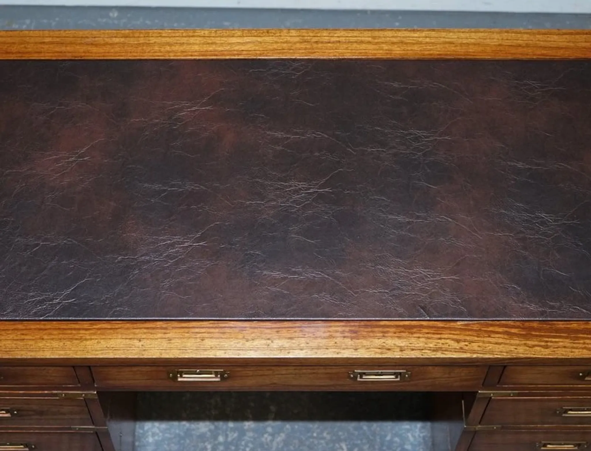 Vintage Military Campaign Desk with Brass Fittings