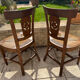 Paire de chaises artisanales xix’ en noyer et paillage