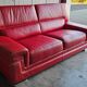 Chateau d'Ax red buffalo leather 3-seater sofa
