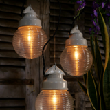 Industrial lamp in glass and metal