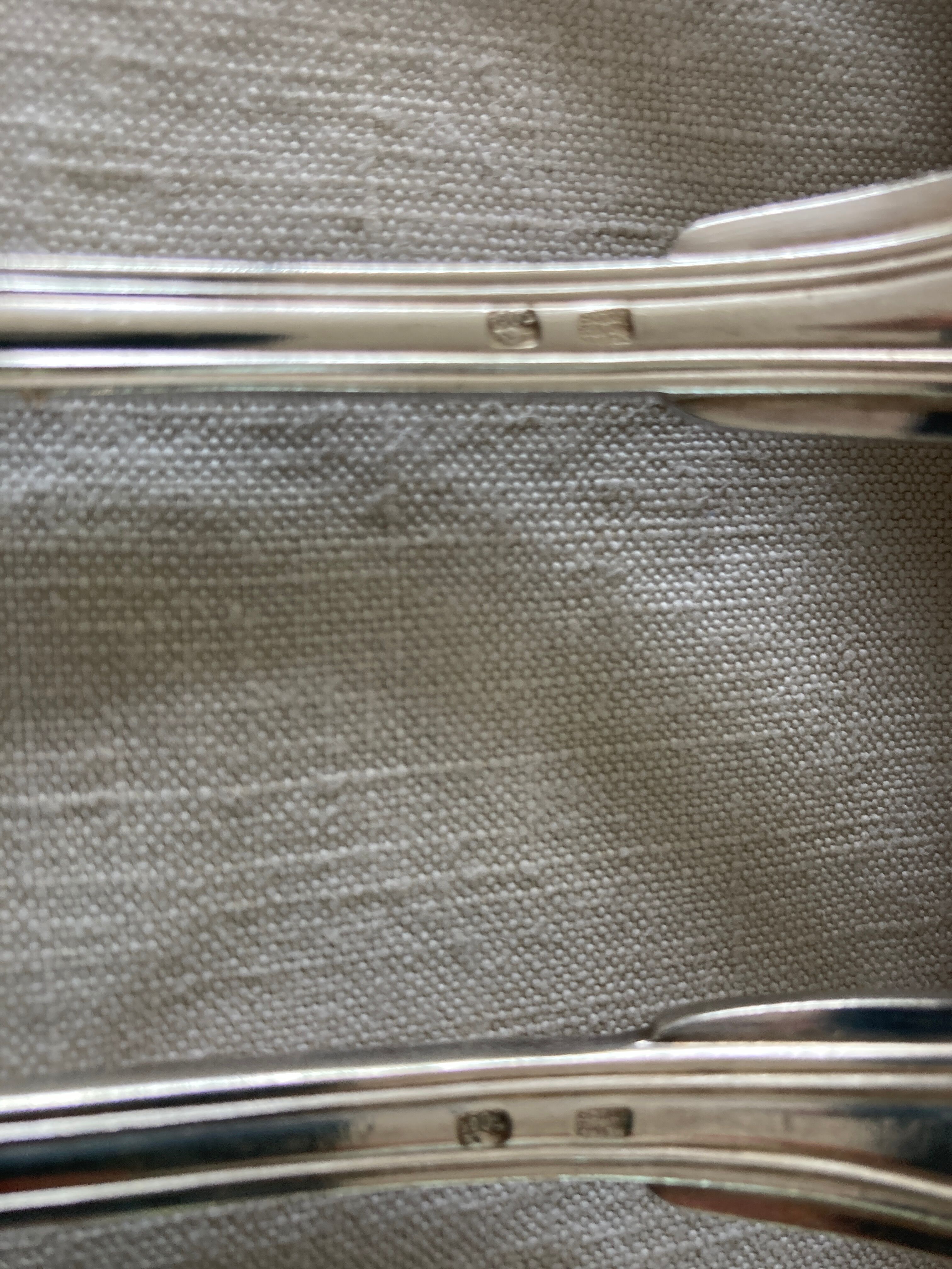 6 silver metal cutlery mesh model