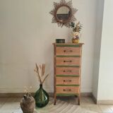 Chiffonnier vert herbarium et bois brut