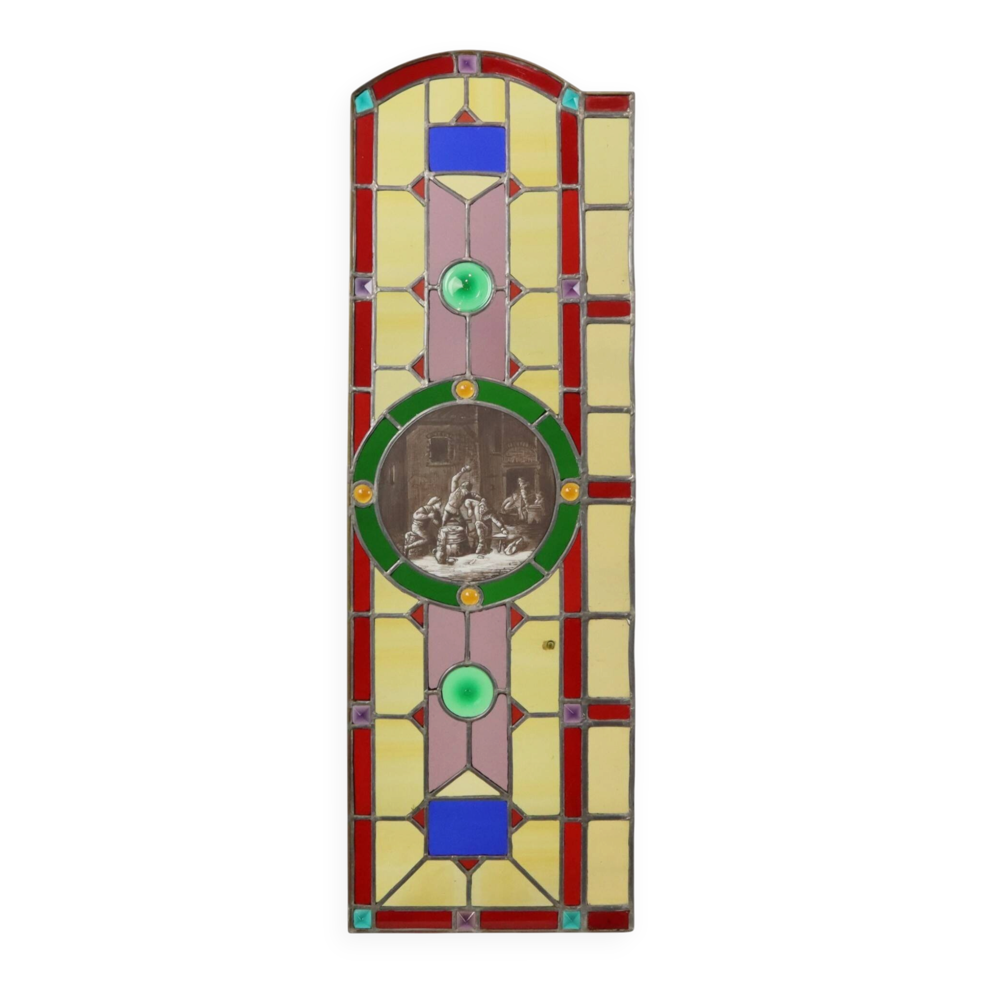 Large Colorful Stained-Glass Medallion