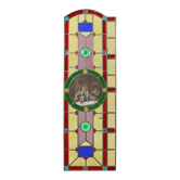 Large Colorful Stained-Glass Medallion