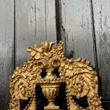 Miroir en bois sculpté doré XIXème siècle 37x91cm