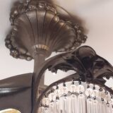 Lustre Art Nouveau style Guimard en bronze nickelé