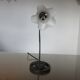 Art deco lamp in hammered wrought iron and tulip in glass, 30s 40s