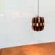 Lampe suspension danoise en métal cuivre et noir et prisme de style mid-century modern par Werner Schou pour Coronell Elektro