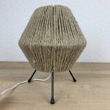 Tripod lamp rope and metal 50's