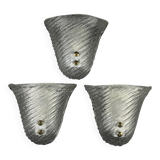 Original Murano wall lamps, Italy, 1970s