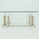 Two Tier Regency Lucite & Glass Pedestal Coffee table 1980s