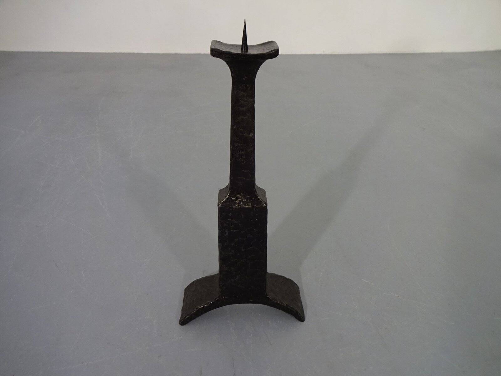 Brutalist Sculptural Iron Candleholder, 1960s
