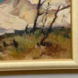 Oil on canvas suzanne payen binet landscape seaside rocky coast