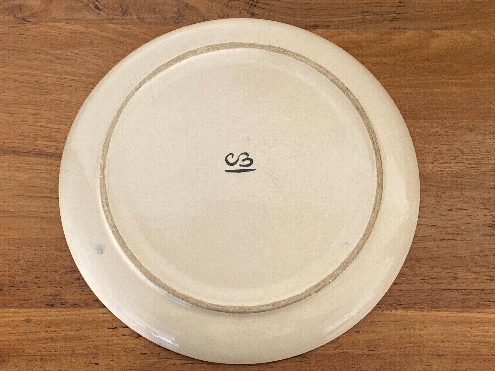 Iznik dish caravel decoration mid-20th century CB marking