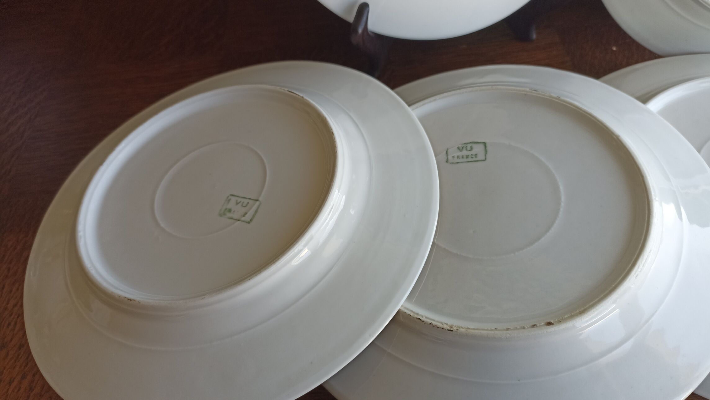 6 Villedieu porcelain dessert plates