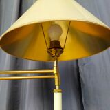 Lampadaire articulé liseuse design 1950 en métal et laiton