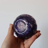 Petit vase en verre bullé et soufflé violet