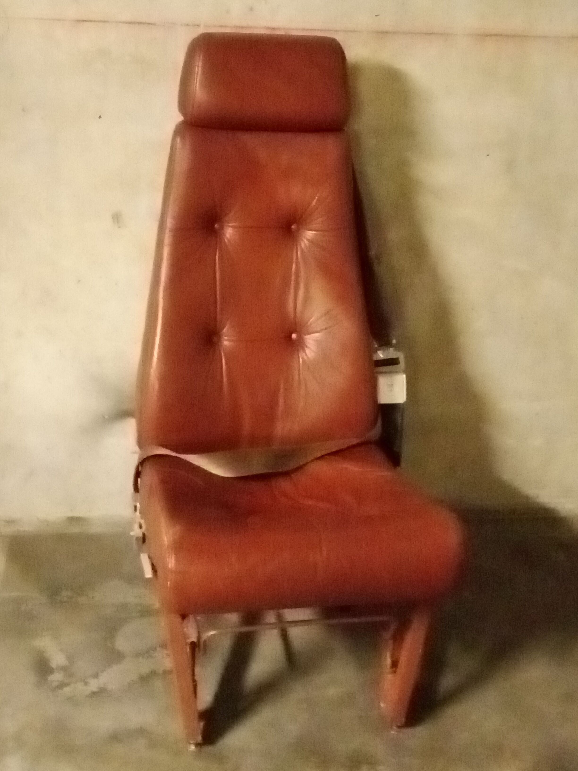 Leather airplane chair