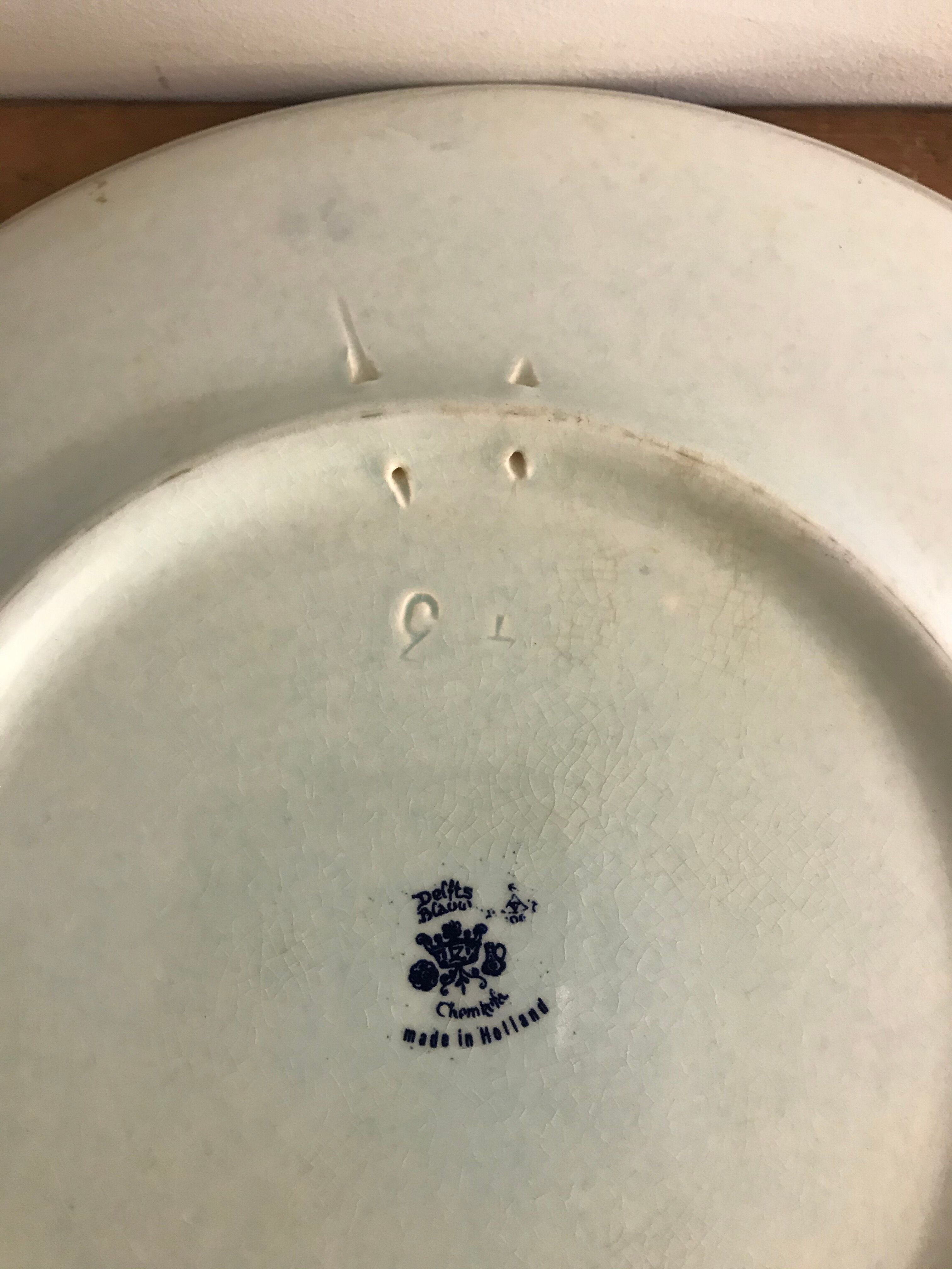 Blue dish in earthenware Delft Holland