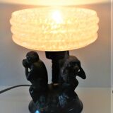 Art deco lamp symbol of the three monkeys