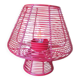 Trendy table lamp, industrial style, wire covered in red