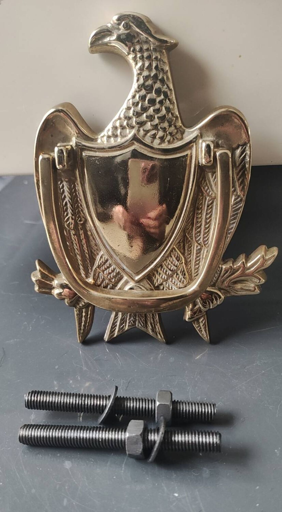 Door knocker/American bald eagle. Made of solid brass. Dimensions 15 x 10.