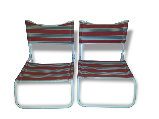 Paire de mini chaises de plage vintage | Selency