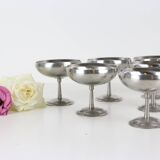 Set of 6 stainless steel bowls by Letang-Remy, vintage French, 1970s