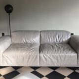 Gio Pagani – “Je T’Attends” Sofa – Premium Light Grey Leather