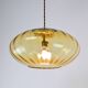 Mid-Century Brass and Light Gold/Yellow Pendant Lamp