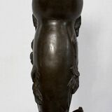 Pewter vase, "Young woman picking a water lily", signed P. Jean, Art Nouveau early twentieth century