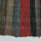 Kilim Red Brown Striped Pattern Vintage Kilim Rug, 93x232Cm