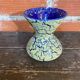 Vintage White Blue Ceramic Snowy Stoneware Vase France #D559