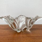Heavy vintage German floral glass bowl by Walther Glas, 1970s.