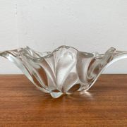 Heavy vintage German floral glass bowl by Walther Glas, 1970s.