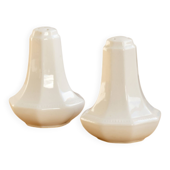 Vintage salt and pepper shakers, English porcelain, Pearl pattern - Johnson Brothers