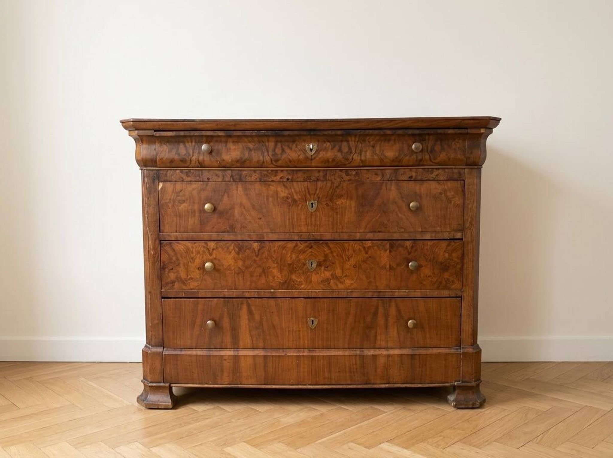 Antique solid wood chest of drawers