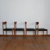 4 Scandinavian chairs skaï black