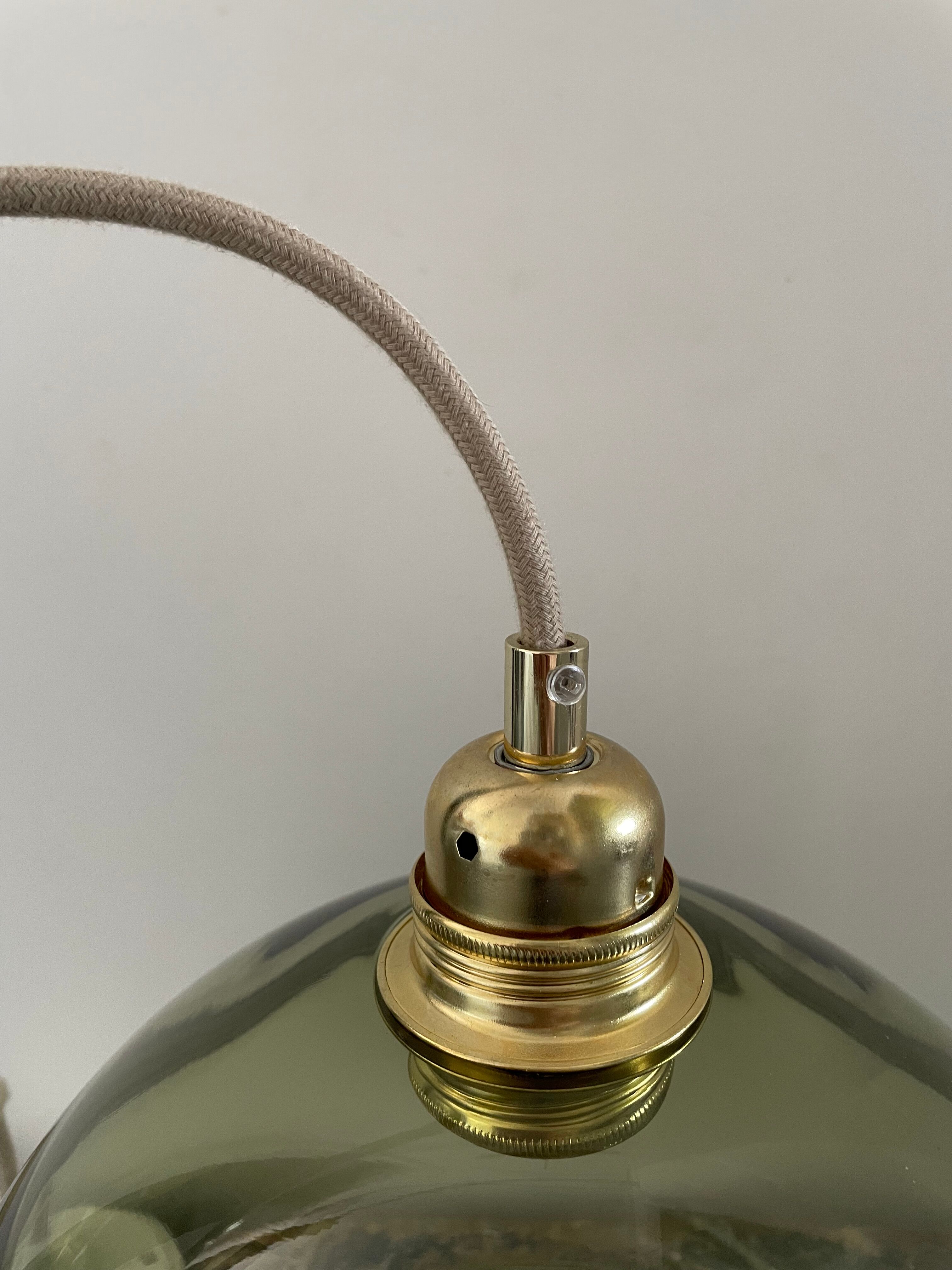Vintage olive green pendant lamp