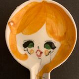 4 individual Italian ceramic stackable ashtrays with women's faces