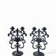 Black cast iron candlesticks, early 20th century, Neo-Rococo