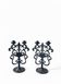 Black cast iron candlesticks, early 20th century, Neo-Rococo