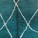 Tapis abstrait vert Beni Ourain