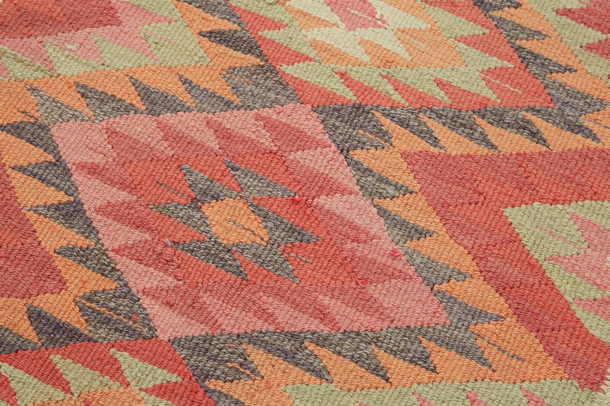 Turkish Handwoven Vintage Herki Kilim 96 cm x 315 cm