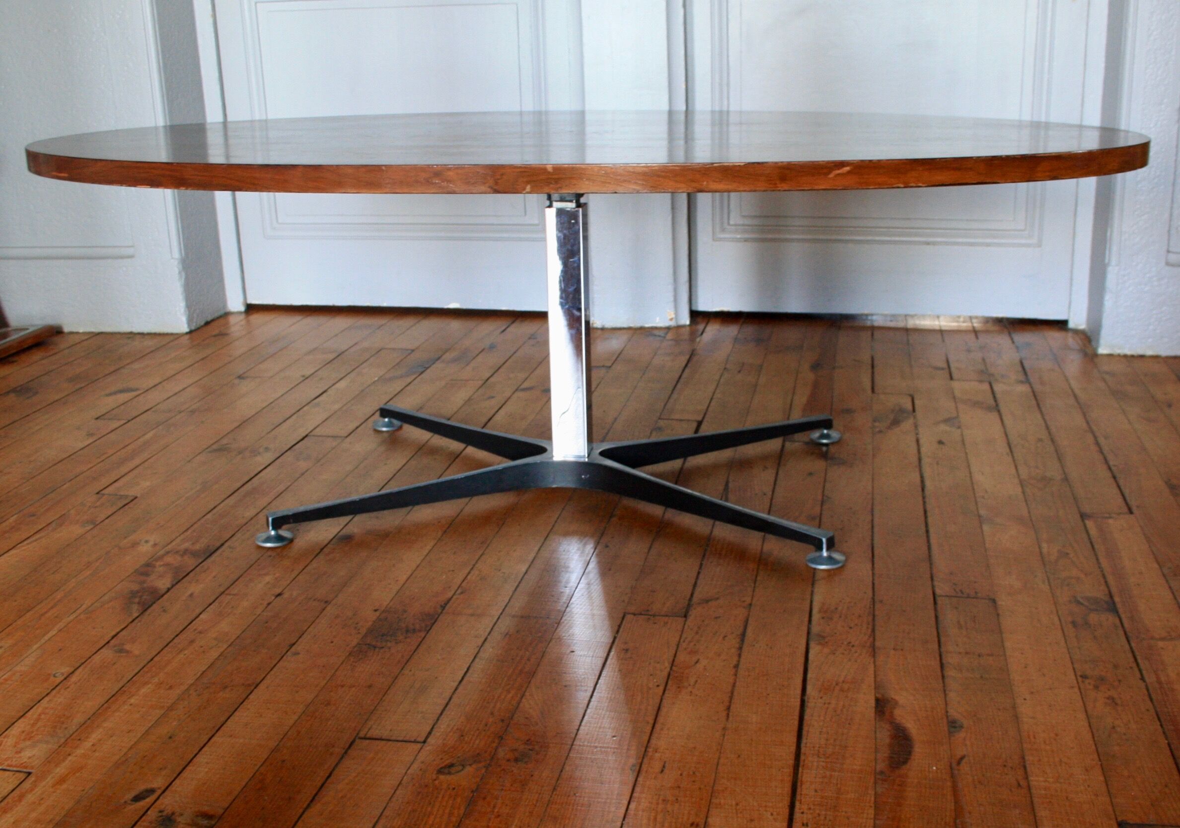 Coffee table in wood and metal foot Ilse