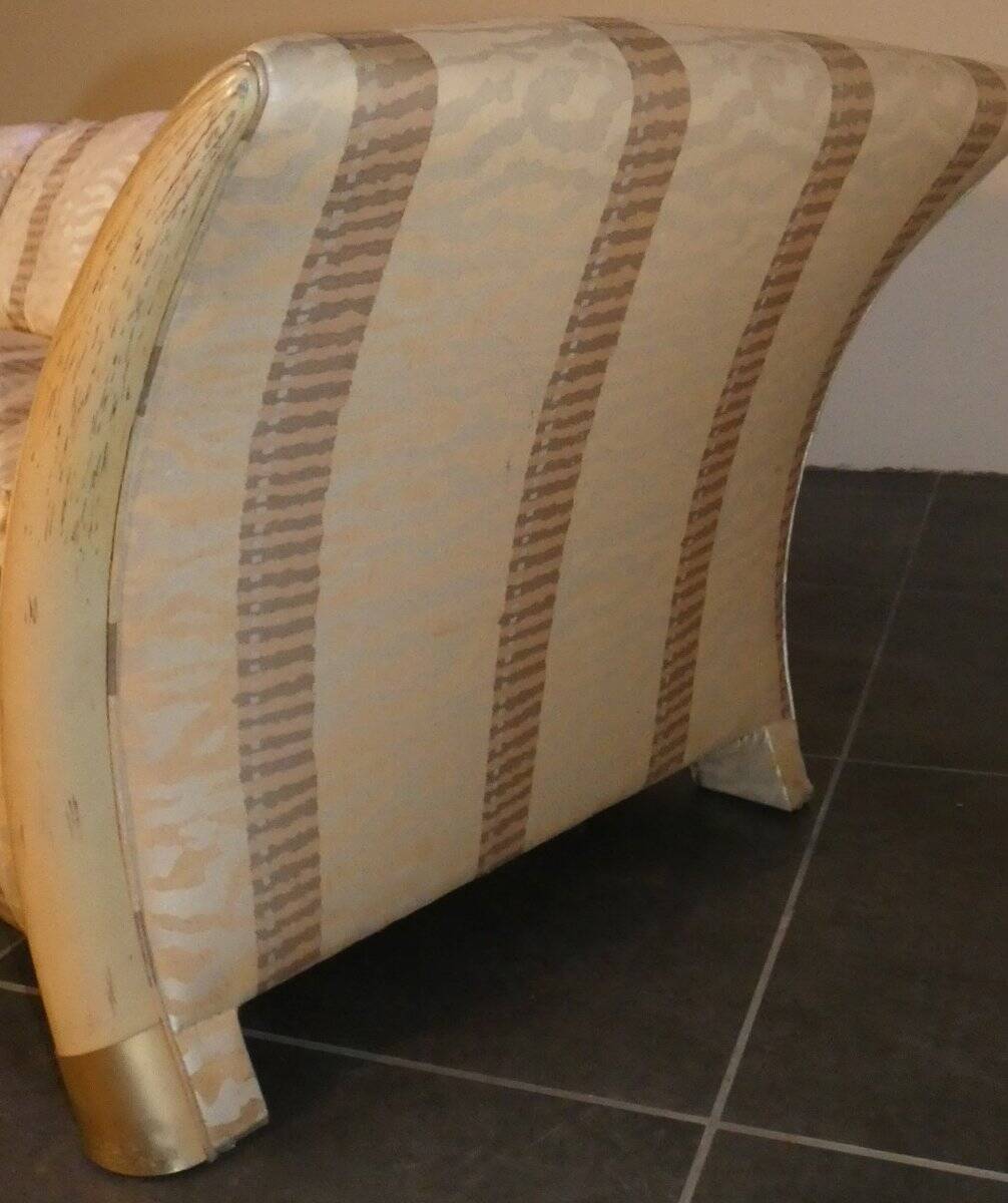 Sofa and armchair in colonial style with saber legs in resin, Italy, 1970s.