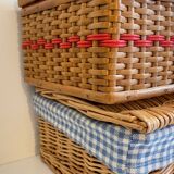 2 chanel boxes in vintage rattan